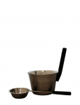 Emendo - Dark Grey Sauna Bucket And Ladle, Steel - Sauna&auml;mbrid ja -kulbid - ONE SIZE