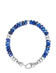 Nialaya - Men's Hexagon Beaded Bracelet With Blue Lapis And Silver - K&auml;ev&otilde;rud - L