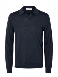 Selected - Slhtray Ls Knit Merino Open Polo - Pikkade varrukatega kootud polos&auml;rgid - XL