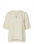 Selected - Slfviva 2/4 V-Neck Linen Blend Top Noos - L&uuml;hikeste varrukatega - 36