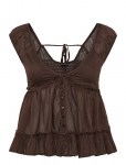 Gina Tricot - Peplum Top - L&uuml;hikeste varrukatega - XS