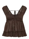 Gina Tricot - Peplum Top - L&uuml;hikeste varrukatega - XS