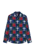 Tommy Jeans - Tjm Reg Patchwork Shirt - Ruudulised s&auml;rgid - XXL