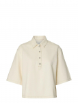 Selected - Slfliva-Tenna 2/4 Boxi Polo Denim Shirt - L&uuml;hikeste varrukatega - 42