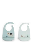 Done By Deer - Silicone Bib 2-Pack Tiny Farm Blue - Varrukateta pudip&otilde;lled - 27X 19X 4CM