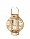 Broste Copenhagen - Lanterne 'Globus' Bambus/Glas - Laternad - H:30.5CM