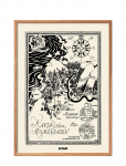 PSTR Studio - Moomin X Pstr Studio - Map Of Moomin Valley Ii - Black & White - 50X70CM
