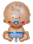 Joker - Foil Balloon Sitting Baby Blue - Peotarbed - 70 cm