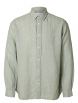 Selected - Slhregkylian Linen Ls Shirt - Linased s&auml;rgid - S