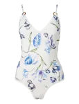 Malina - Nila V-Neck Crochet Trimmed Swimsuit - Ujumisriided - XS