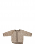 Smallstuff - Cardigan W. Zipper, Boucl&eacute; Merino Wool, Natur Melange - Fliisjakid - 56/62
