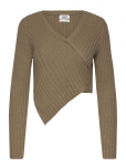 Monki - Knitted Wrap-Shaped Asymmetric V-Neck Sweater - Džemprid - S