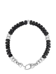 Nialaya - Men's Hexagon Beaded Bracelet With Black Onyx And Silver - K&auml;ev&otilde;rud - M