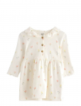 Lindex - Dress Frilled Collar In Rib - Pikkade varrukatega beebikleidid - 68