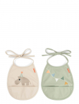 Done By Deer - Tiny Pocket Bib 2-Pack Celebration Sand - Pikkade varrukatega pudip&otilde;lled - 20X 19.5CM