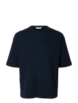 Selected - Slmrelaxsonny Waffle Ss O-Neck Tee - L&uuml;hikeste varrukatega - M
