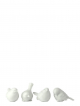 POLSPOTTEN - Sparrow White Set 4 - Figuurid ja skulptuurid - L9.2X W5.1X H8CM/L9.5X W5.5X H6CM/L7X W5X H8CM/L9.2X W5.2X H6CM