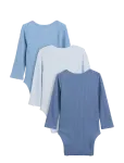 GAP - Baby First Favorites Tinyrib Pocket Bodysuit (3-Pack) - Pikkade varrukatega - 80/86