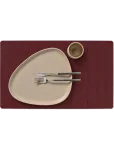 LIND DNA - 4-Set Table Mat Square L Nupo Burgundy - Lauamatid - 35X45CM