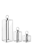 House Nordic - Pola - Lanterns, Glass/Metal, Set Of 3 - Laternad - 17-17/21X16/16-20XH20/30-60CM