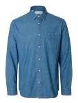 Selected - Slmregclaus Carlo Denim Ls Shirt Noos - Teksas&auml;rgid - M