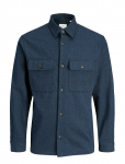 Jack & Jones - Jprrayle Melange Solid L/S Overshirt Sn - Pealiss&auml;rgid - S