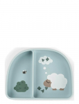 Done By Deer - Stick&Stay Compartment Bowl Tiny Farm Blue - Taldrikud - 15X 11X H 4CM