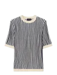Lexington Clothing - Multi Striped Short Sleeve Knitted Sweater - Džemprid - XS