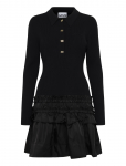 Ganni - Mini Dress In Rib Knit Ruffle - L&uuml;hikesed kleidid - XL
