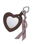 Maanesten - Heart Mirror Keychain Brown - V&otilde;tmehoidjad ja kotiripatsid - ONE SIZE