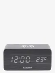 KARLSSON - Alarm Clock Block W. Phone Charger Led Black Veneer, White Led - &Auml;ratuskellad - 7.5X15X7CM