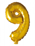 Joker - Foil Balloon Number 9 Gold 86 Cm - Peotarbed - 86 cm
