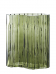House Nordic - Grete - Vase, Glass, Smoked Green 21X12X26,5 Cm - Big Vases - 26.5X21.5X12CM