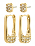 Pilgrim - Instant Earrings 2-In-1 Set, Gold-Plated - R&otilde;ngad - ONE SIZE