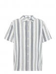 Knowledge Cotton Apparel - Relaxed Stripe Short Sleeve Shirt - L&uuml;hikeste varrukatega s&auml;rgid - S