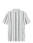 Knowledge Cotton Apparel - Relaxed Stripe Short Sleeve Shirt - L&uuml;hikeste varrukatega s&auml;rgid - S