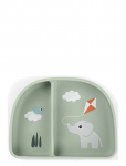 Done By Deer - Stick&Stay Compartment Bowl Playground Green - Taldrikud - 15X 11X H 4CM