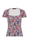 Lauren Ralph Lauren - Floral Cotton Jersey Square-Neck Top - L&uuml;hikeste varrukatega - S
