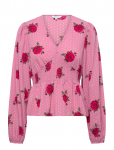 Bubbleroom - V-Neck Smock Blouse - Pikkade varrukatega - 40