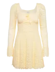 Bubbleroom - Square Neck Lace Dress - L&uuml;hikesed kleidid - M