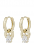 SN&Ouml; Of Sweden - Callie Plain Pendant Ring Ear G/Clear-Onesize - Rippuvad k&otilde;rvar&otilde;ngad - ONE SIZE