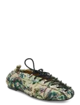 Ganni - Tapestry Effect Lace Up Ballerina Flat - Baleriinad - 39