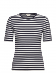 Gant - Slim Striped 1X1 Ribbed Ss T-Shirt - L&uuml;hikeste varrukatega - S