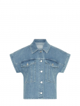 MSCH Copenhagen - Mschelida Ada Ss Denim Shirt - Teksas&auml;rgid - XL