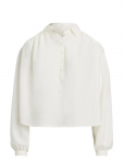Polo Ralph Lauren - Pleated Cotton-Silk Shirt - Pikkade varrukatega - L