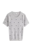 Lindex - T Shirt Knitted Featheryarn - L&uuml;hikeste varrukatega - 128