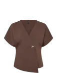Vero Moda - Vmsonja Ss V-Neck Top Wvn Exp - L&uuml;hikeste varrukatega - M