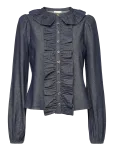 By Ti Mo - Denim Flounce Blouse - Pikkade varrukatega - S