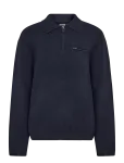 Levi's&reg; - Boulder Collared Half Zip Navy - Pikkade varrukatega kootud polos&auml;rgid - M