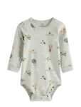 Lindex - Long-Sleeved Bodysuit With Airplanes - Pikkade varrukatega - 86